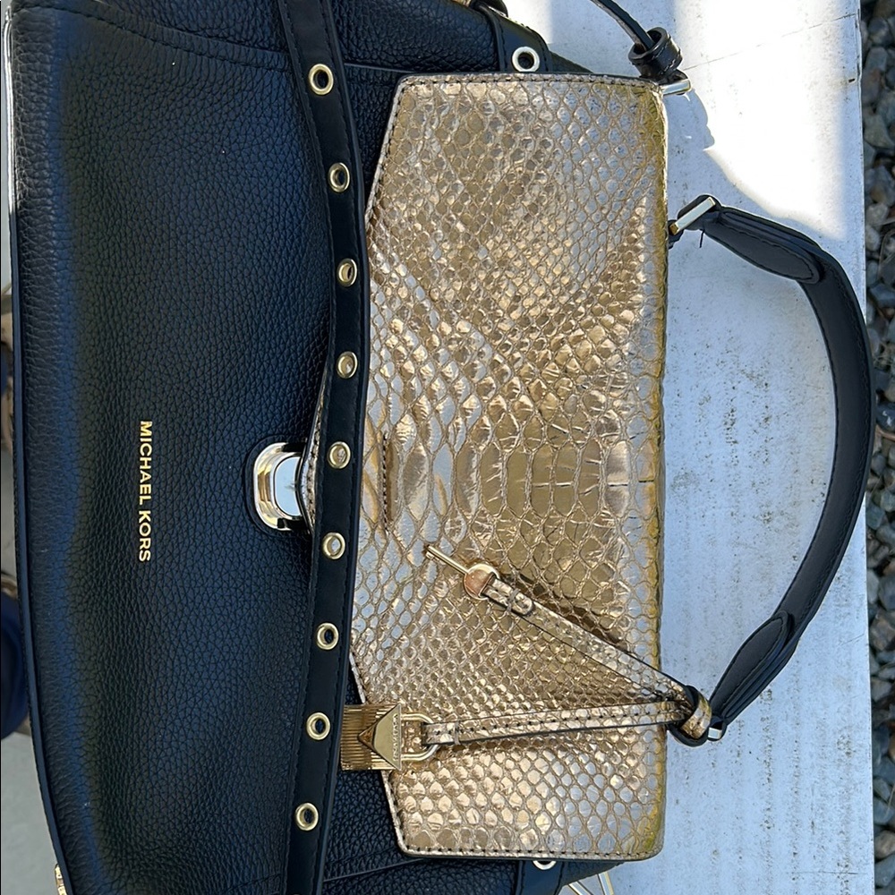 Michael Kors Black and Gold Women's Bag